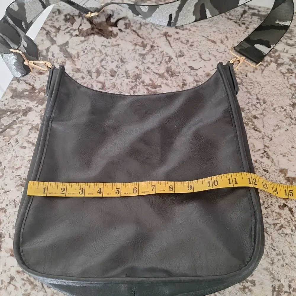 Ah dorned Black vegan leather crossbody‎
